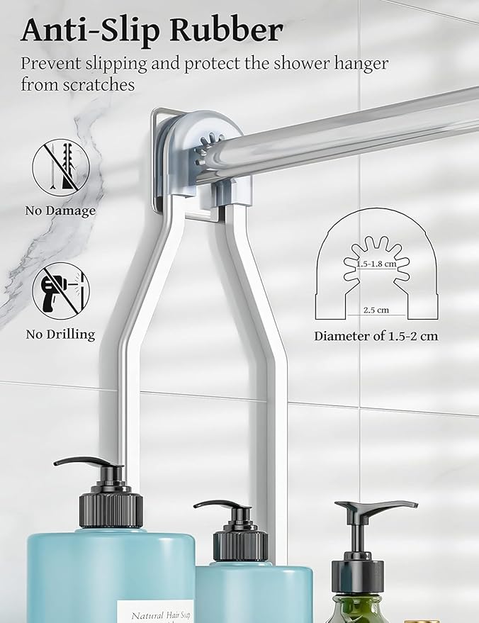 Never-Rust Aluminum Hanging Shower Caddy, Silver