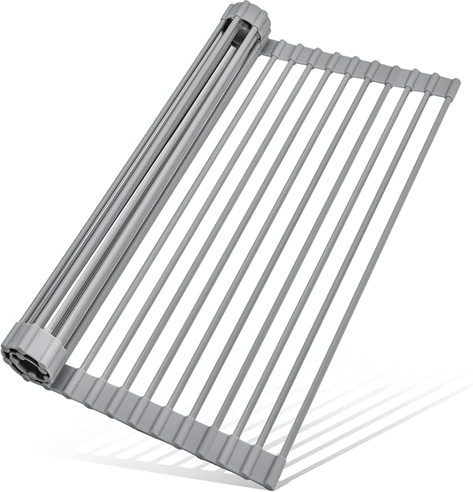 Roll Up Dish Drying Rack, Light Gray
