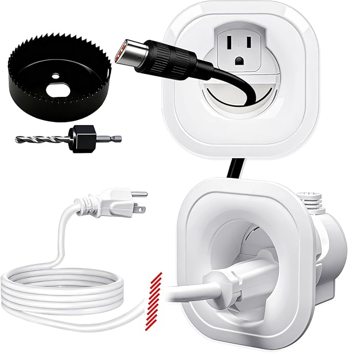 in wall Cable Management kit W/Hole Saw & Drill Template Power & Low Voltage Wire Cable Management Box Safe Fire-Resistanttv Cable Hider wall kit for Wall Mounted TV Home Theater