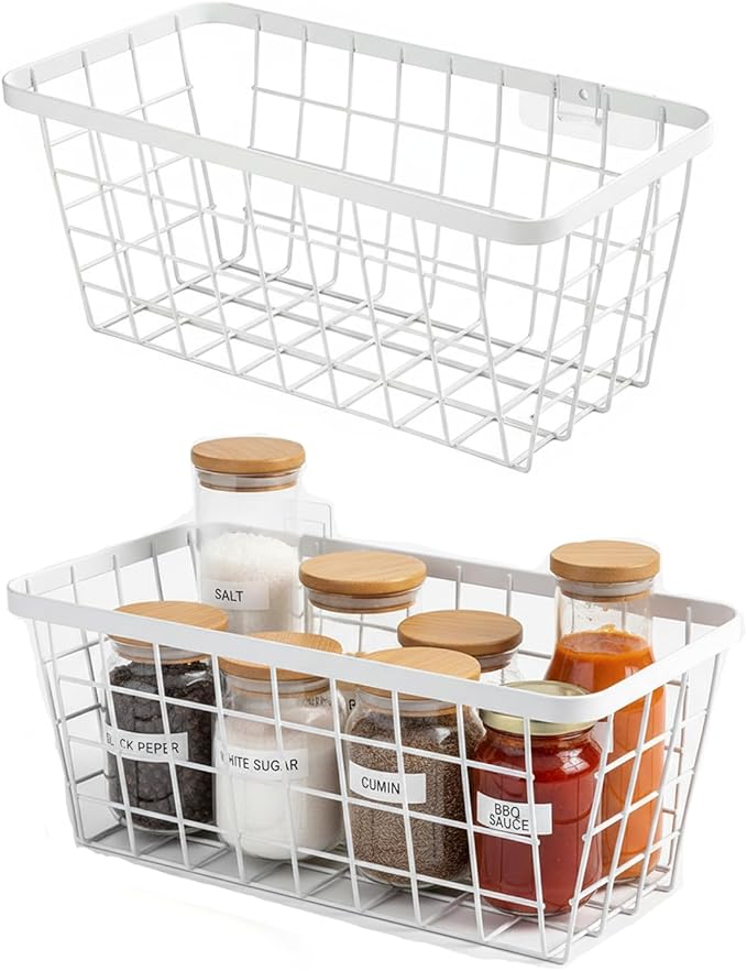 2 Set LeleCAT Hanging Wall Basket Organizer