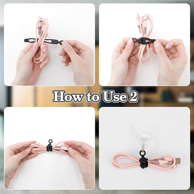 12Pcs Silicone Cable Ties, Reusable Cable Organizer, Multicolor Straps for Charging Cords