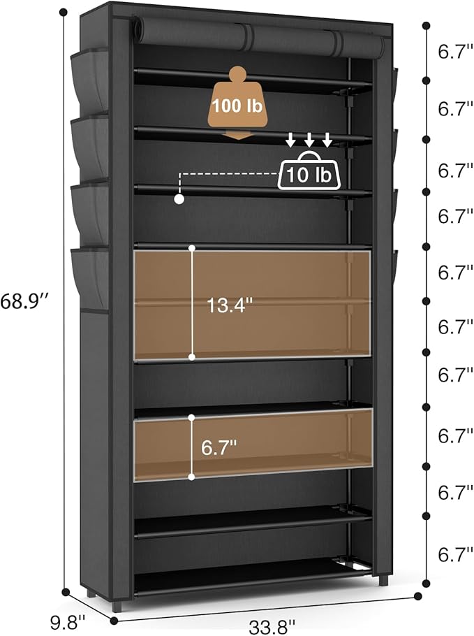 Tall Shoe Rack with Cover, Garage