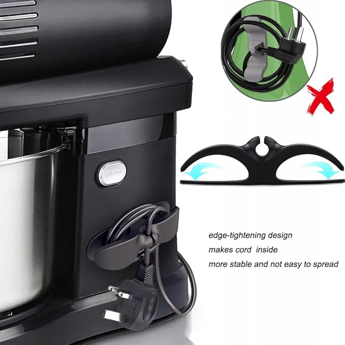 SisBroo Cord Organizer for Appliances, 10PCS Kitchen Appliance Cord Winder Cable Organizer, Cord Holder Cord Wrapper for Appliances Stick on Pressure Cooker, Mixer, Blender, Coffee Maker, Air Fryer