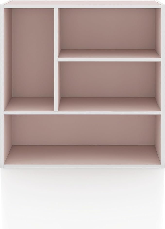 Homes, Inside + Out Apexa 4-Vertical Storage Organizer Shelves, Light Pink