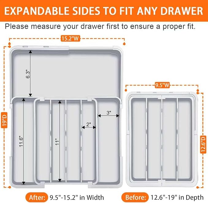 Expandable Silverware Drawer Organizer