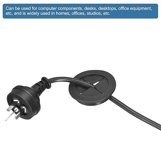 uxcell 2 Pcs Cable Cord Grommet, 1-3/16 Inch (30mm) Desk Grommet Flexible Rubber Grommets Wire Hole Cover Pass Through for Office Computer Desk Wire Organizer, Black
