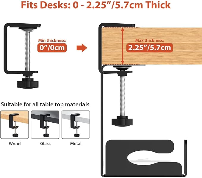 Under Desk Cable Management Tray, 32" Steel Cord Organizer, Black