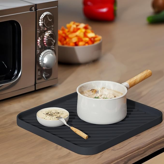 Silicone Organizer Tray for Kitchen Sink and Bathroom, Dishwasher Tray, Black