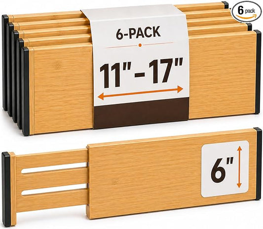 6-Pack Drawer Dividers, 6 Inches High, Kitchen Utensils
