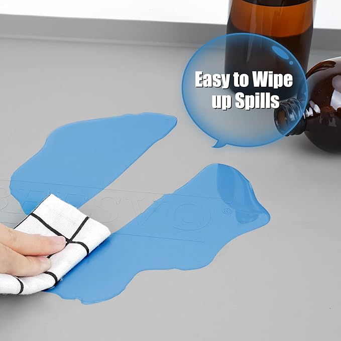 Under Sink Mat for Kitchen Waterproof, 25" x 19" Silicone Under Sink Liner Kitchen & Bathroom Cabinet Protector Mats, Heavy Duty Flexible Under Sink Drip Tray with Lip, Cool Grey
