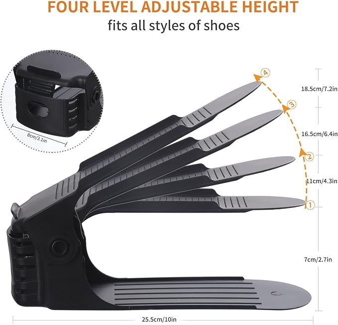 Shoe Slot Organizer 20Pack, Adjustable Shoe Stacker for Closet Storage