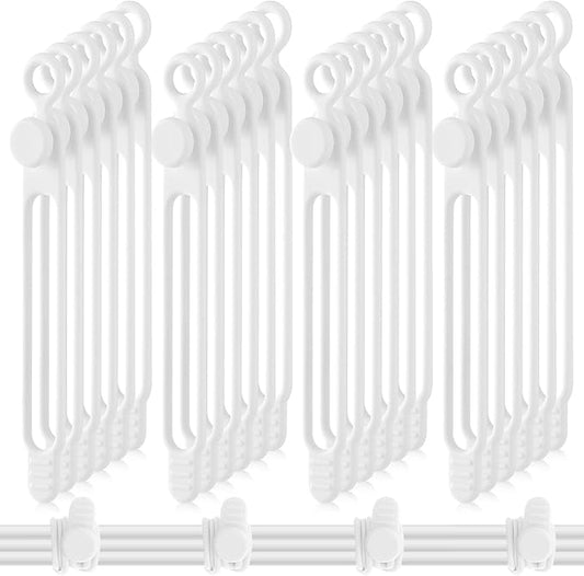 Nuanchu 40 Pcs Silicone Cable Ties Reusable Holder Adjustable Straps Multipurpose Charging Cable Organizer for Fastening Charging Cords Wires(4.17 Inch,White)