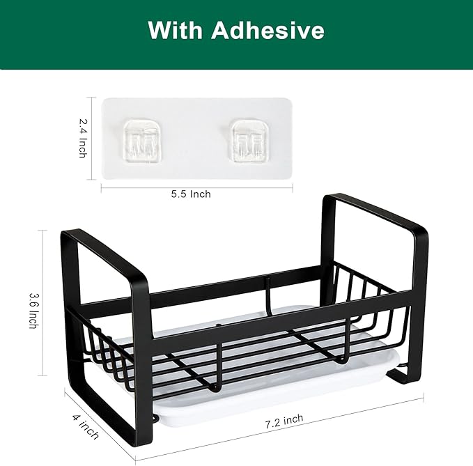 Sponge Holder for Kitchen Sink- Stainless Steel Kitchen Sink Caddy