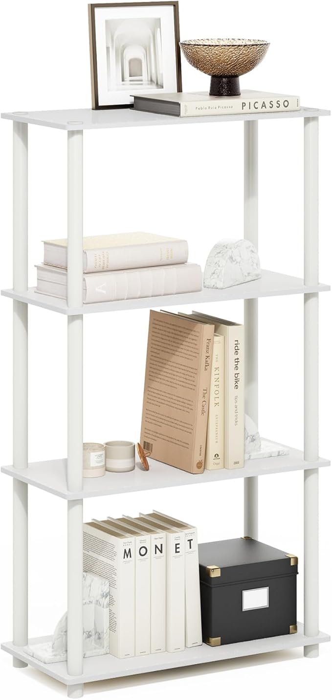 Furinno Turn-N-Tube Storage Shelves Set of 2, 3-Tier Book Shelf, Corner Shelf