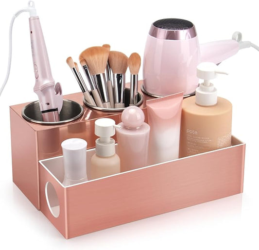 Hair Tool Organizer, Bathroom Vanity Organizers and Storage, Pink
