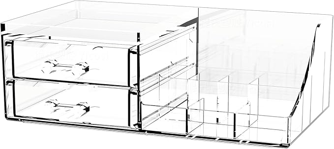 Acrylic Small Makeup Organizer with Drawers, Clear Skincare Organizer for Vanity