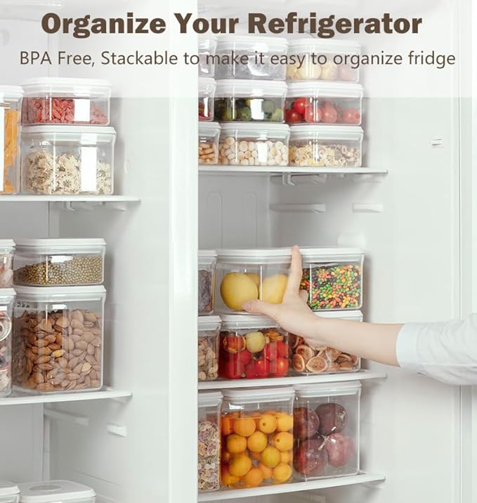 Melovom 12 Pcs Pop Food Storage Containers Airtight Food Storage Containers Set with Lids Kitchen Pantry Organization and Storage, 3.4Qt, 2.8Qt, 2.1Qt, 1.2Qt