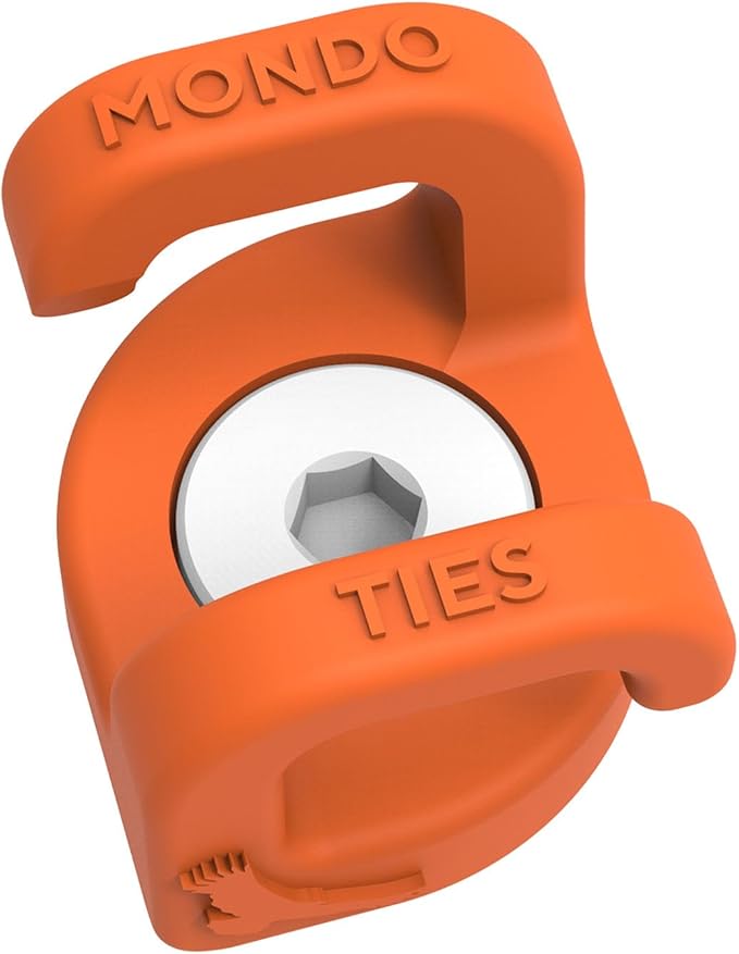 KONDOR BLUE x Armando Ferreira | XL Mondo Ties Cable Management Clips Cable Organizer for Camera Rigs (5-Pack) | 3/8-16 Mount, Holds 3 to 6 Cables, Routes Any Direction, Mini EVA Case | Orange
