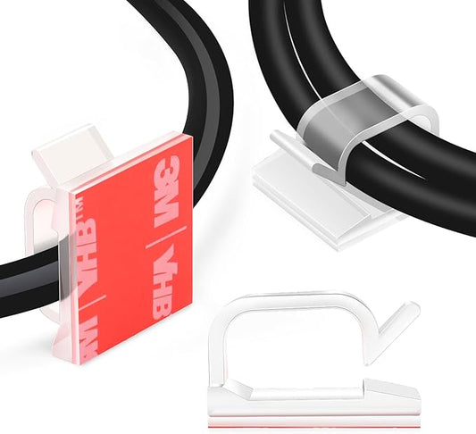 3/4” Adhesive Cable Wire Clips Clear 120PCS, Outdoor Christmas Light Clips