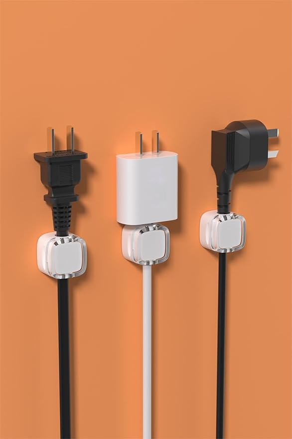 6 Pack Magnetic Cord Organizer & Cable Clips, White