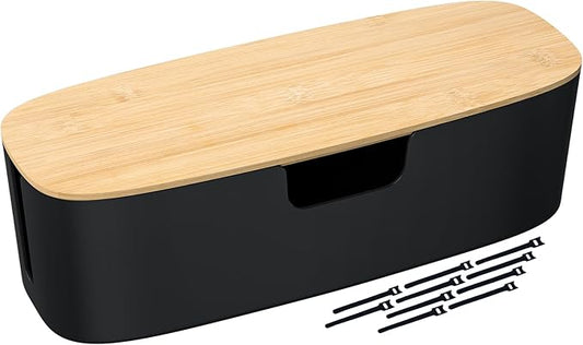 Large Cable Management Box, Black