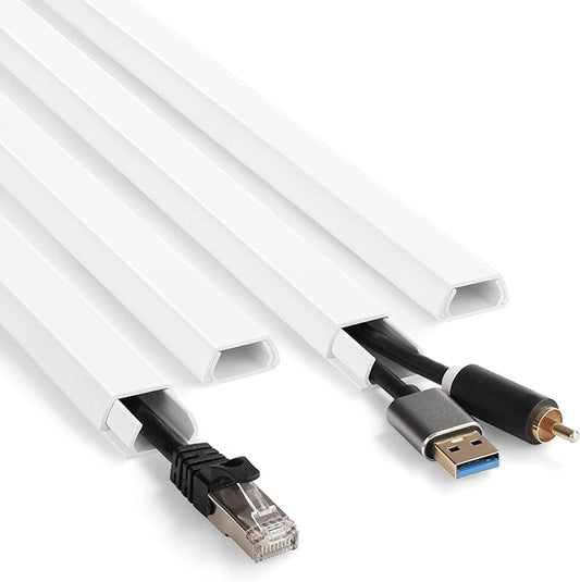 66in White Wire Covers for Cords Kit, Wall Cord Hider