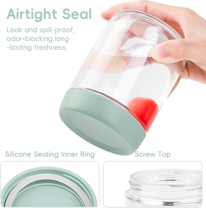 Gemice 6-Pack 16oz Glass Mason Jars with Silicone Sleeves, Airtight BPA-Free Overnight Oats Containers with Lids, Dishwasher Safe Leak-Proof Meal Prep Jars for Chia Pudding, Yogurt, Snacks