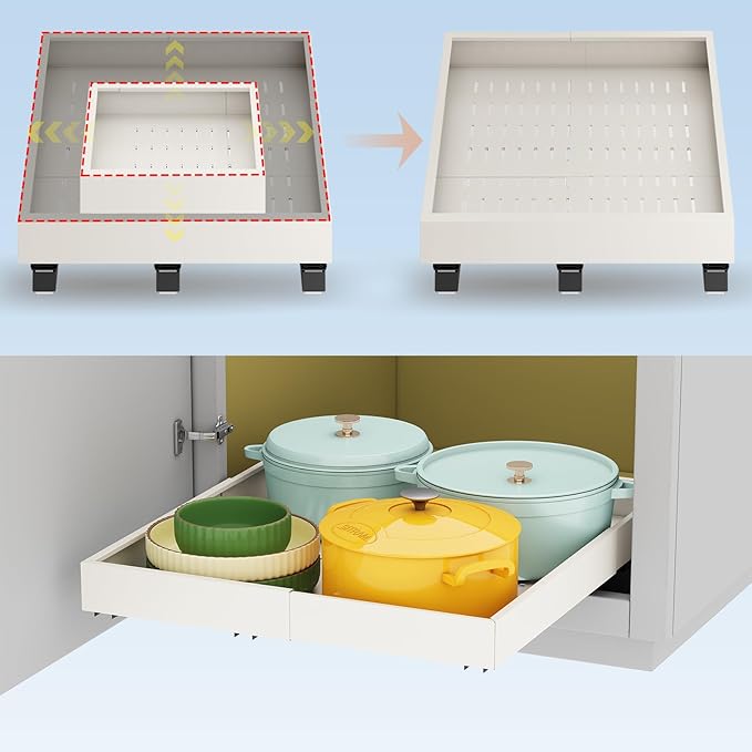 Pull out Cabinet Organizer, Expandable Width(16"-21")