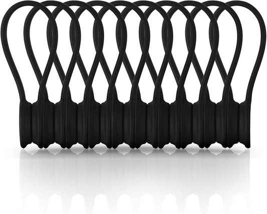 Black Magnetic Cable Ties 10-Pack
