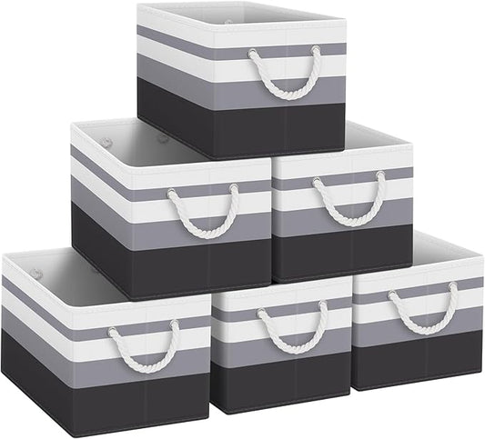 Fab totes Storage Bins 6-Pack, Gradient Grey