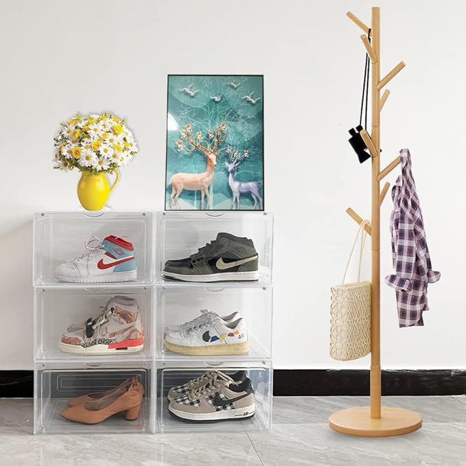 8 PACK XL Shoe Storage Box, Drop Side Sneaker Display Case