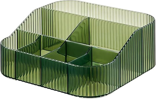 Large Capacity Makeup Brush Holder, 8 Slot Makeup Brush Cup, Green-XL