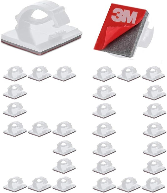 Cable Clips Self with 3M Adhesive Cord Organizer, White 50pcs