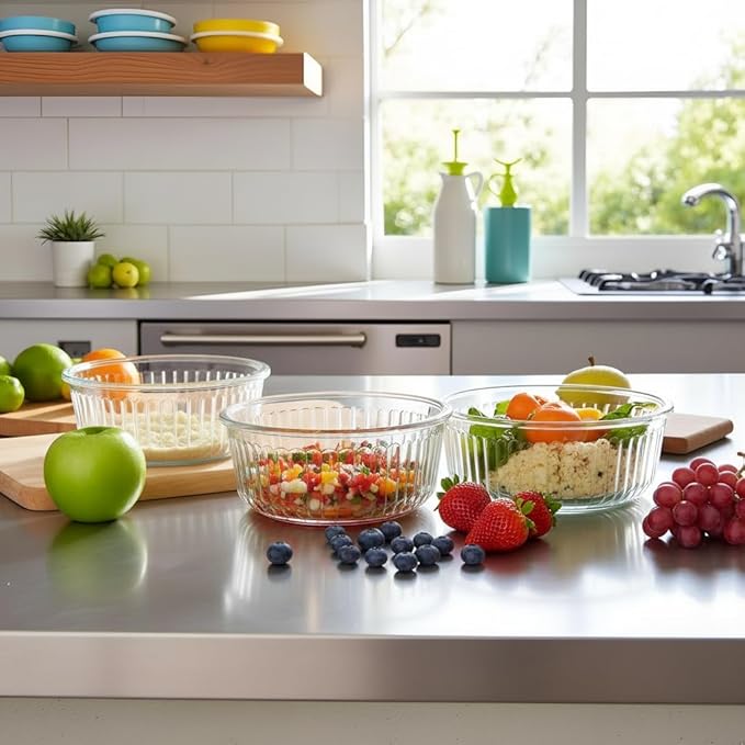 Small Round Glass Food Storage Containers with Lids