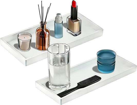 Bathroom Vanity Tray 7.8 in, White