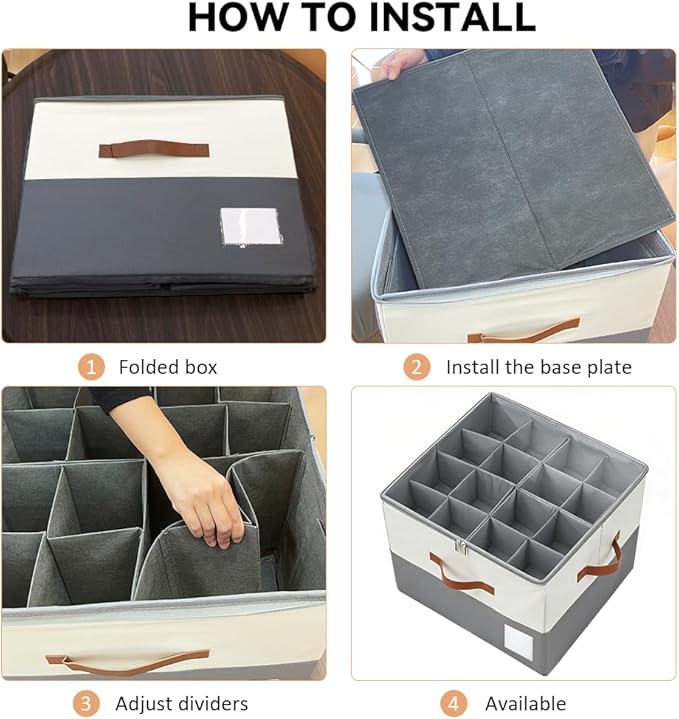 Shoe Organzier for Cloest - 2pack Adjustable Shoe Storage Box Fits 8-16 pairs,shoe Bin with Pop-Up dividers,Space Saver shoes Box organizer with Clear Dust Cover,Foldable shoe Cubby Storage Containers