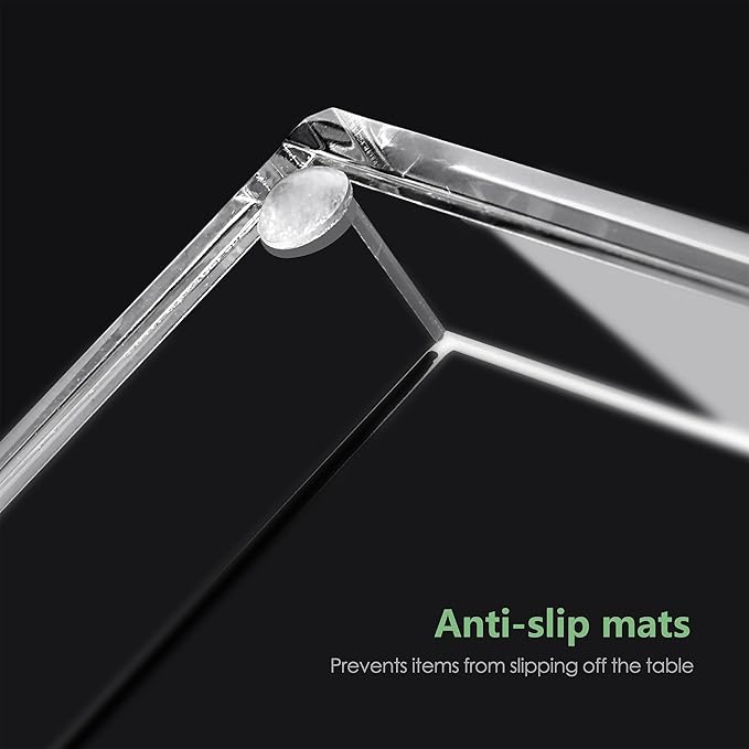 Acrylic Bathroom Vanity Tray, Rectangle Decorative Countertop Perfume Dish Soap Holder, Clear Organizer for Kitchen Toilet Tank, 11.02"x6"x1.1"
