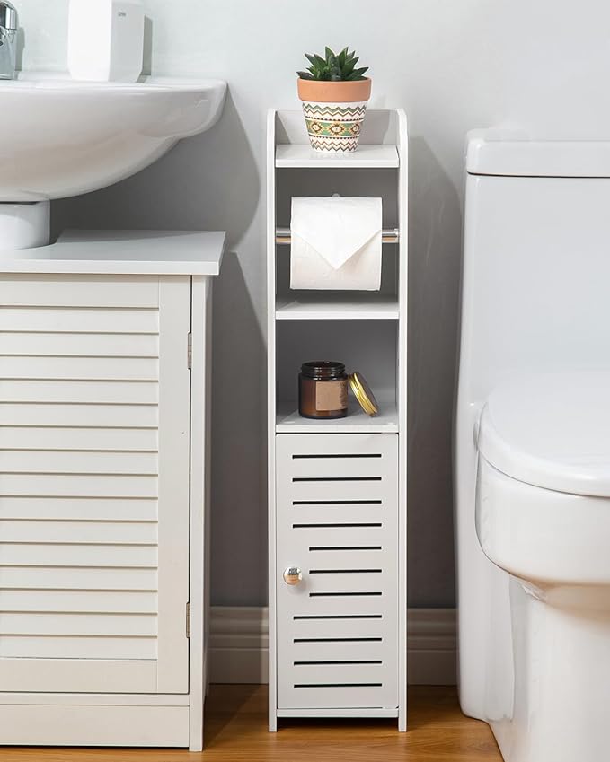 Toilet Paper Holder Stand, Small Space Storage Saving