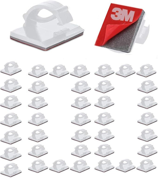 Cable Clips Self with 3M Adhesive Cord Organizer, White 100pcs