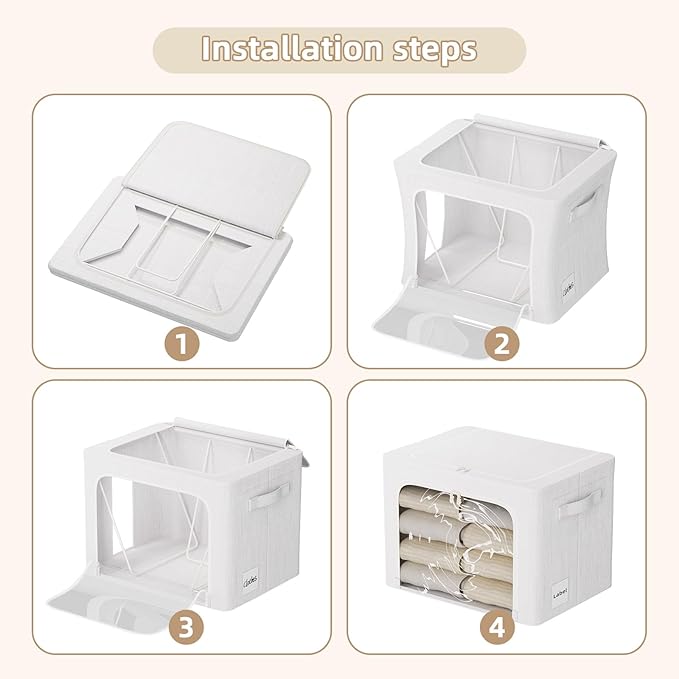 8 Pack Clothes Storage Bins, 16.5x12.2x12.2 inch)