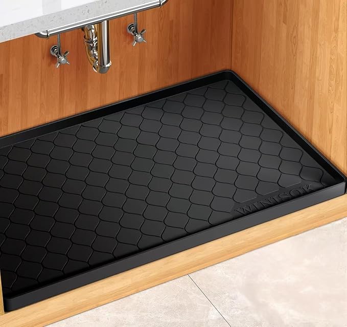 Winisok Silicone Under Sink Mat 40" x 22", kitchen Essentials and Gadgets, Shelf liner and Cabinet Protector, Home Organizers and Storage, Waterproof Bathroom Tray