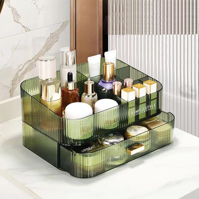 Stackable Makeup Organizer Drawers, Nail Care -Green