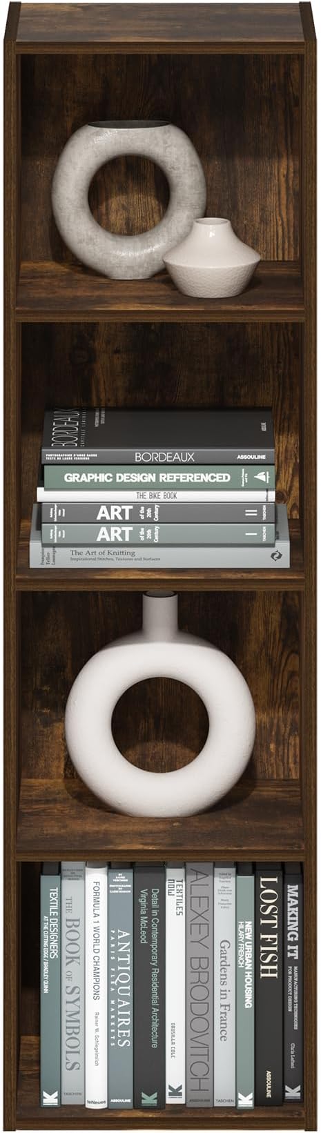 Furinno PASIR Book Shelf, 4-Tier Modern Bookshelf, Amber Pine