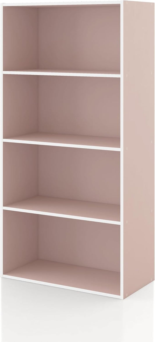 Homes, Inside + Out Apexa 4-Tier Cube Storage Organizer Shelves, Light Pink