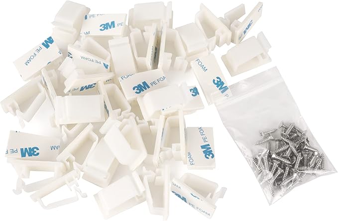Cable Clips White with 3M Adhesive