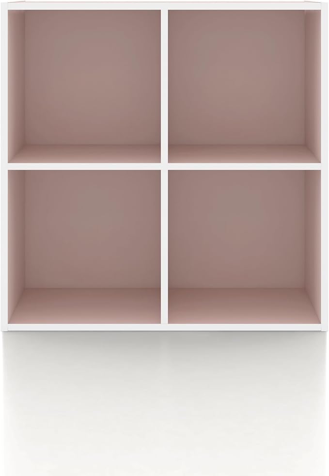 Homes, Inside + Out Apexa 4-Cube Storage Organizer Shelves, Light Pink
