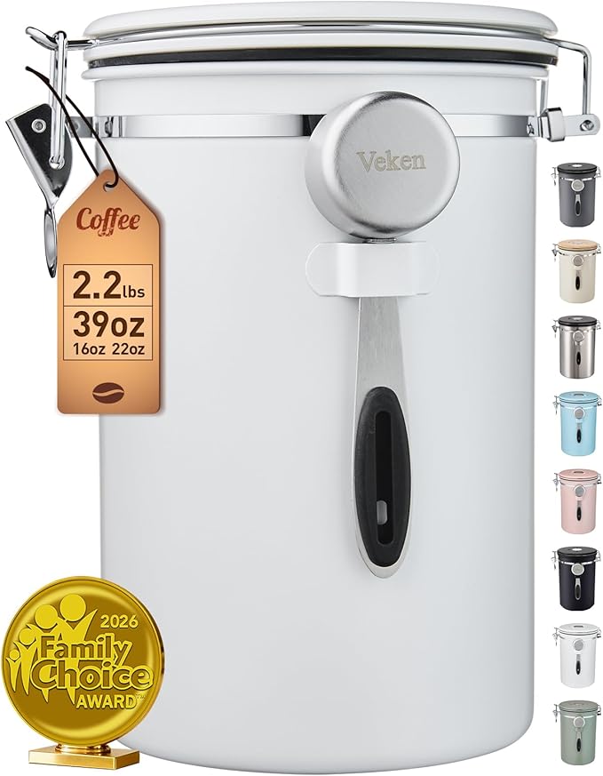 Coffee Canister, 39OZ Large, White