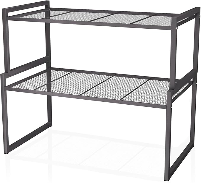 Set of 2 Cabinet Organizers 16.1''W 44 LBS Load Capacity Heavy Duty Kitchen Pantry Shelves Counter Countertop Storage Racks