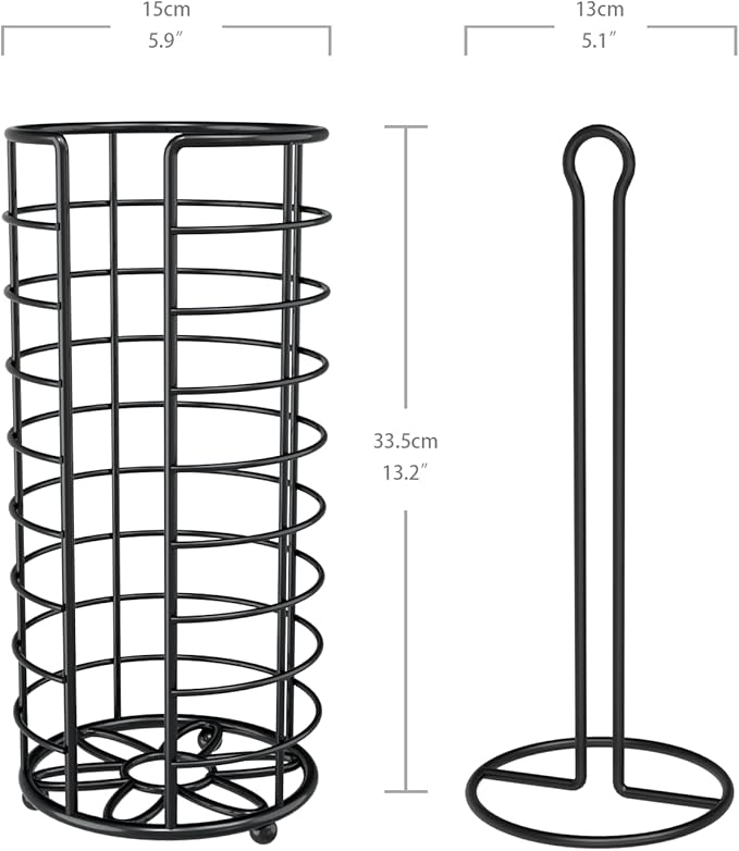 Toilet Paper Holder Stand, Freestanding Bathroom Toilet Paper Organizer, Black