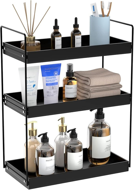 Bathroom Countertop Organizer, 3 Tier Metal Vanity Counter Skincare Shelf